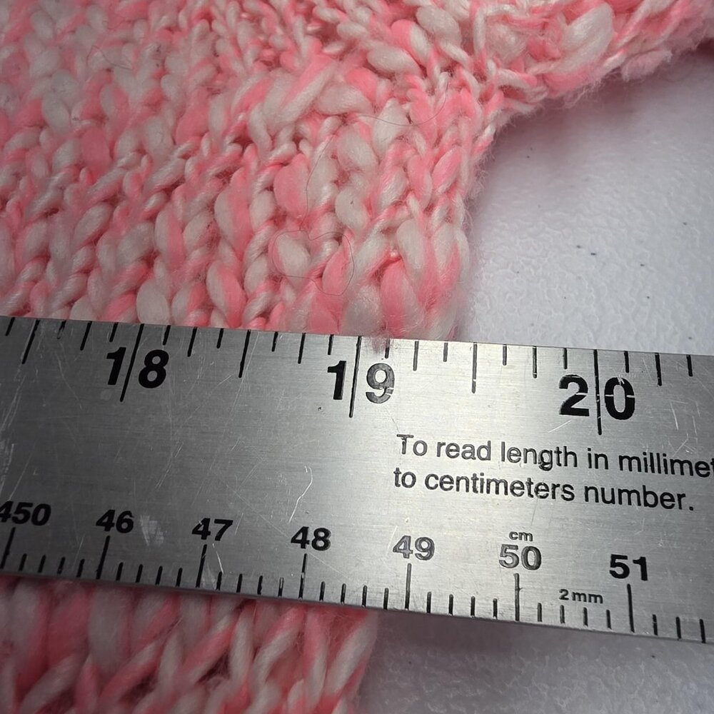 Aeropostale Sweater Womens Large Pink Wool Blend Cable Knit Chunky Pullover - Picture 9 of 10